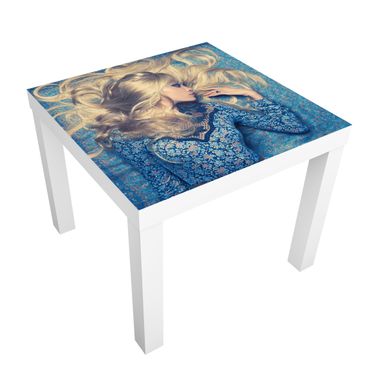 Adhesive film for furniture IKEA - Lack side table - Hippiegirl In Blue