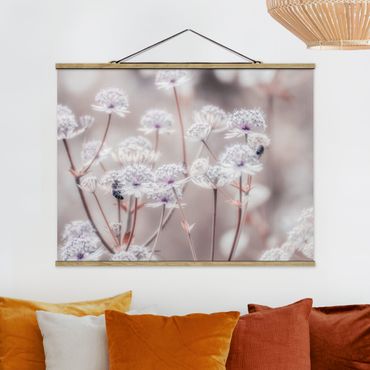 Fabric print with poster hangers - Wild Flowers Light As A Feather - Landscape format 4:3