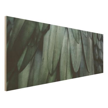 Wood print - Feathers In Aquamarine