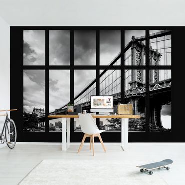 Wallpaper - Window Manhattan Bridge NY