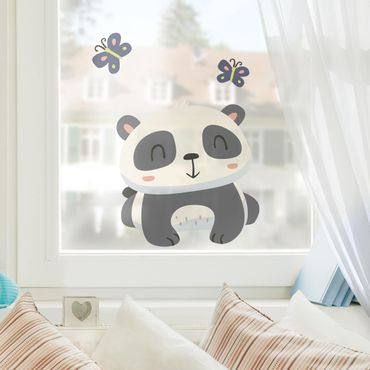 Window sticker - Panda With Butterflies