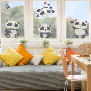 Window sticker - Sweet Panda Bear Set