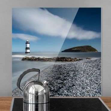 Glass Splashback - Lighthouse In Wales - Square 1:1