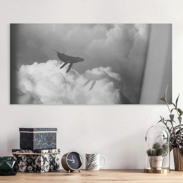 Print on canvas - Flying Whale Up In The Clouds