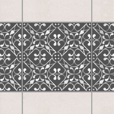 Tile sticker - Dark Gray White Pattern Series No.03