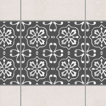 Tile sticker - Dark Gray White Pattern Series No.04