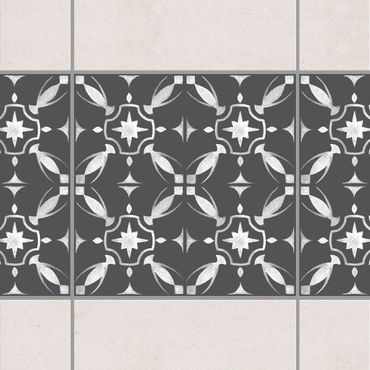 Tile sticker - Dark Gray White Pattern Series No.01