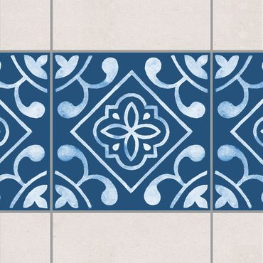 Tile sticker - Pattern Dark Blue White Series No.2