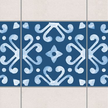 Tile sticker - Pattern Dark Blue White Series No.7