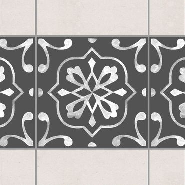 Tile sticker - Pattern Dark Gray White Series No.04