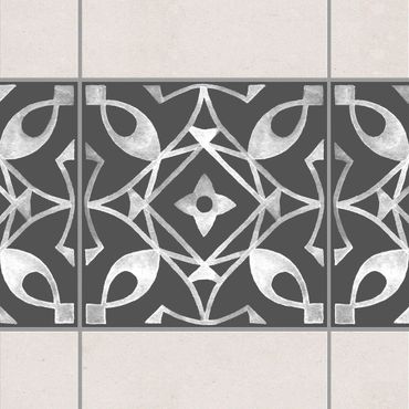 Tile sticker - Pattern Dark Gray White Series No.08