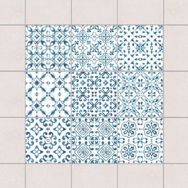 Tile sticker - Blue White Pattern Series