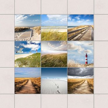 Tile sticker - 9-part set - Beach Set