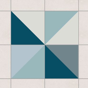 Tile sticker - Blue Triangle Pattern