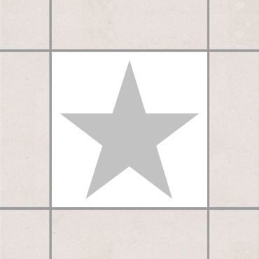 Tile sticker - Large Gray Stars on White