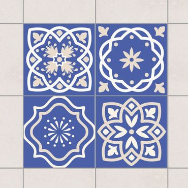 Tile sticker - 4 Portuguese tiles blue