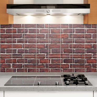 Tile sticker - Brick Wall Red