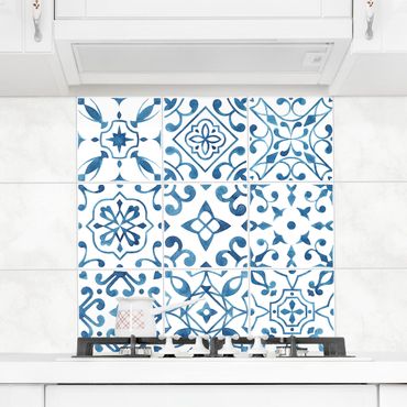 Tile sticker - Pattern Blue White Set
