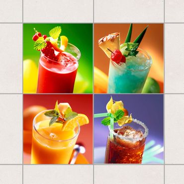Tile sticker - colourful cocktails