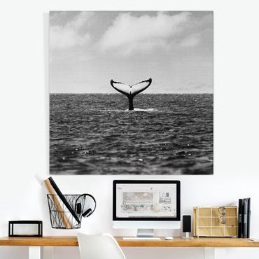 Canvas print - Tail Fin In Mid Ocean - Square 1:1