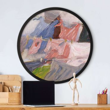 Circular framed print - Franz Marc - Laundry Fluttering In The Wind