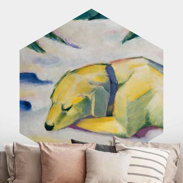 Self-adhesive hexagonal pattern wallpaper - Franz Marc - Lying Dog