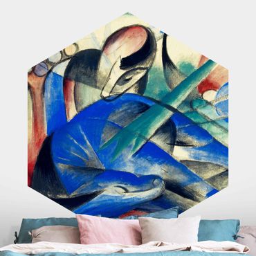 Self-adhesive hexagonal pattern wallpaper - Franz Marc - Dreaming Horse