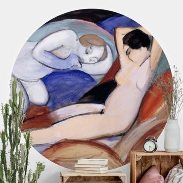 Self-adhesive round wallpaper - Franz Marc - Two Acts