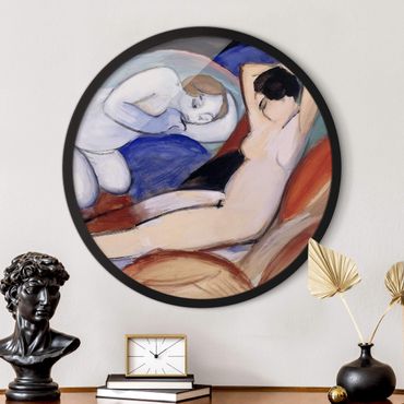 Circular framed print - Franz Marc - Two Acts