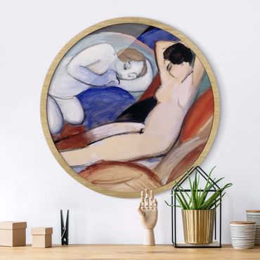 Circular framed print - Franz Marc - Two Acts