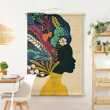 Tapestry - Woman With Floral Afro