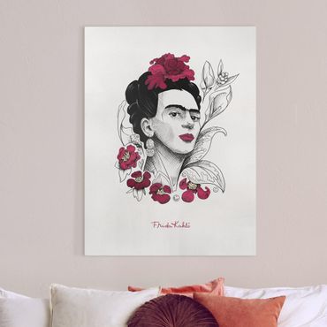 Canvas print - Frida Kahlo Portrait With Flowers - Portrait format 3:4