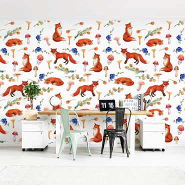 Wallpaper - Fox With Mushroom Illlustration