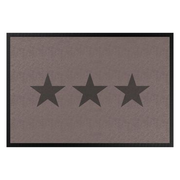 Doormat - Three Stars Grey Brown