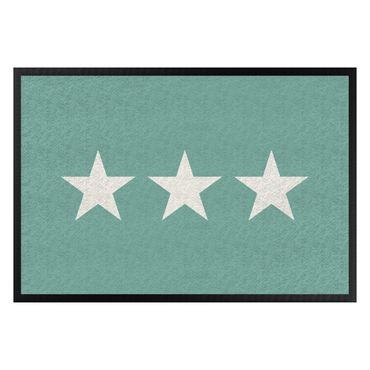 Doormat - Three Stars Turquoise