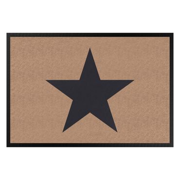 Doormat - Star Dark Grey Khaki