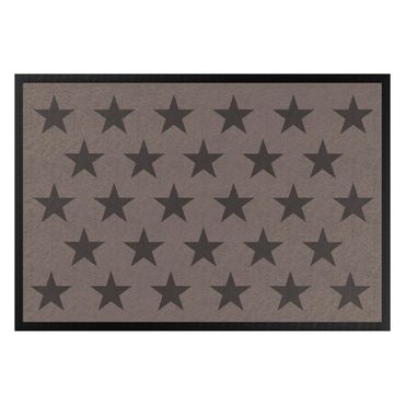 Doormat - Stars Staggered Grey Brown