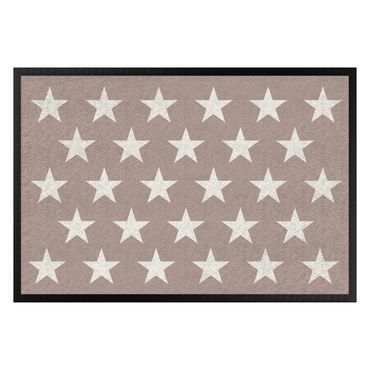 Doormat - Stars Staggered Taupe