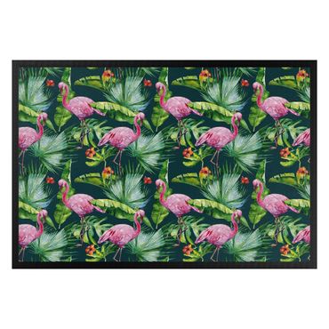 Doormat - Tropical Flamingo pattern