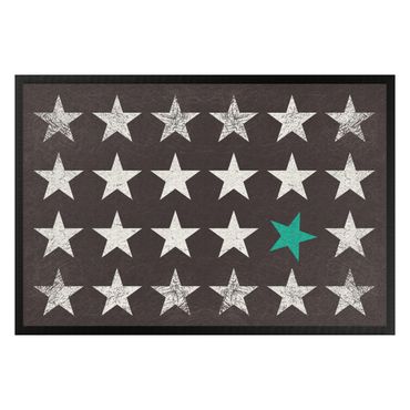 Doormat - Turquoise Star