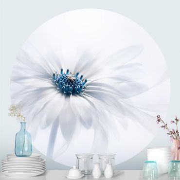 Self-adhesive round wallpaper - Daisy In Blue