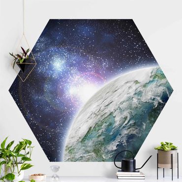 Self-adhesive hexagonal pattern wallpaper - Galaxy Light