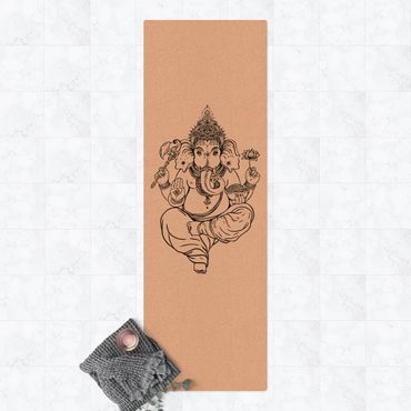 Cork mat - Ganesha - Portrait format 1:3