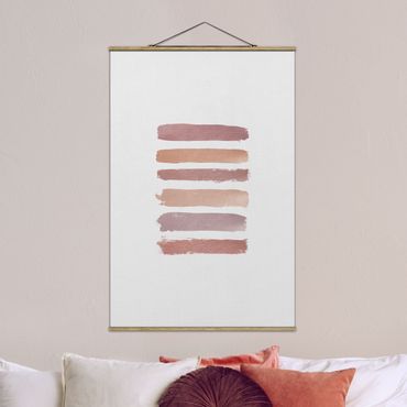 Fabric print with poster hangers - Shades of Pink Stripes - Portrait format 2:3