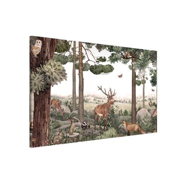 Magnetic memo board - Secret silence in the enchanted forest