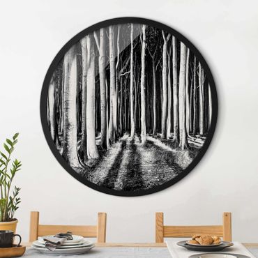 Circular framed print - Spooky Forest