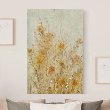 Natural canvas print - Yellow Meadow Of Wild Flowers - Portrait format 2:3