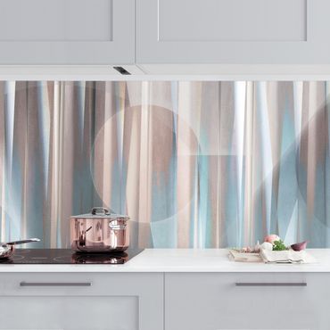 Kitchen wall cladding - Geometrical Shapes In Copper And Blue