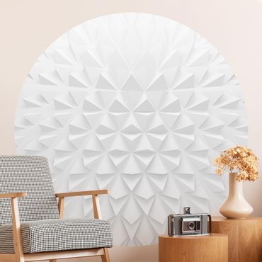 Self-adhesive round wallpaper - Geometric Pattern 3D Effect