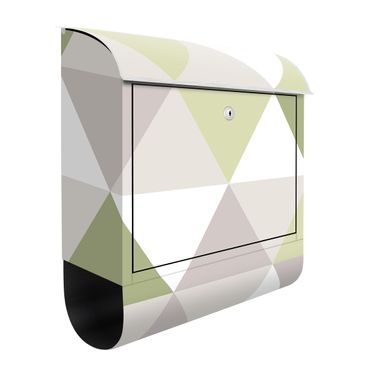 Letterbox - Geometrical Pattern Tilted Triangle Green